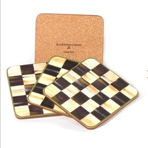 MacKenzie-Childs Courtly Check Cork Back Coasters - Set of 4